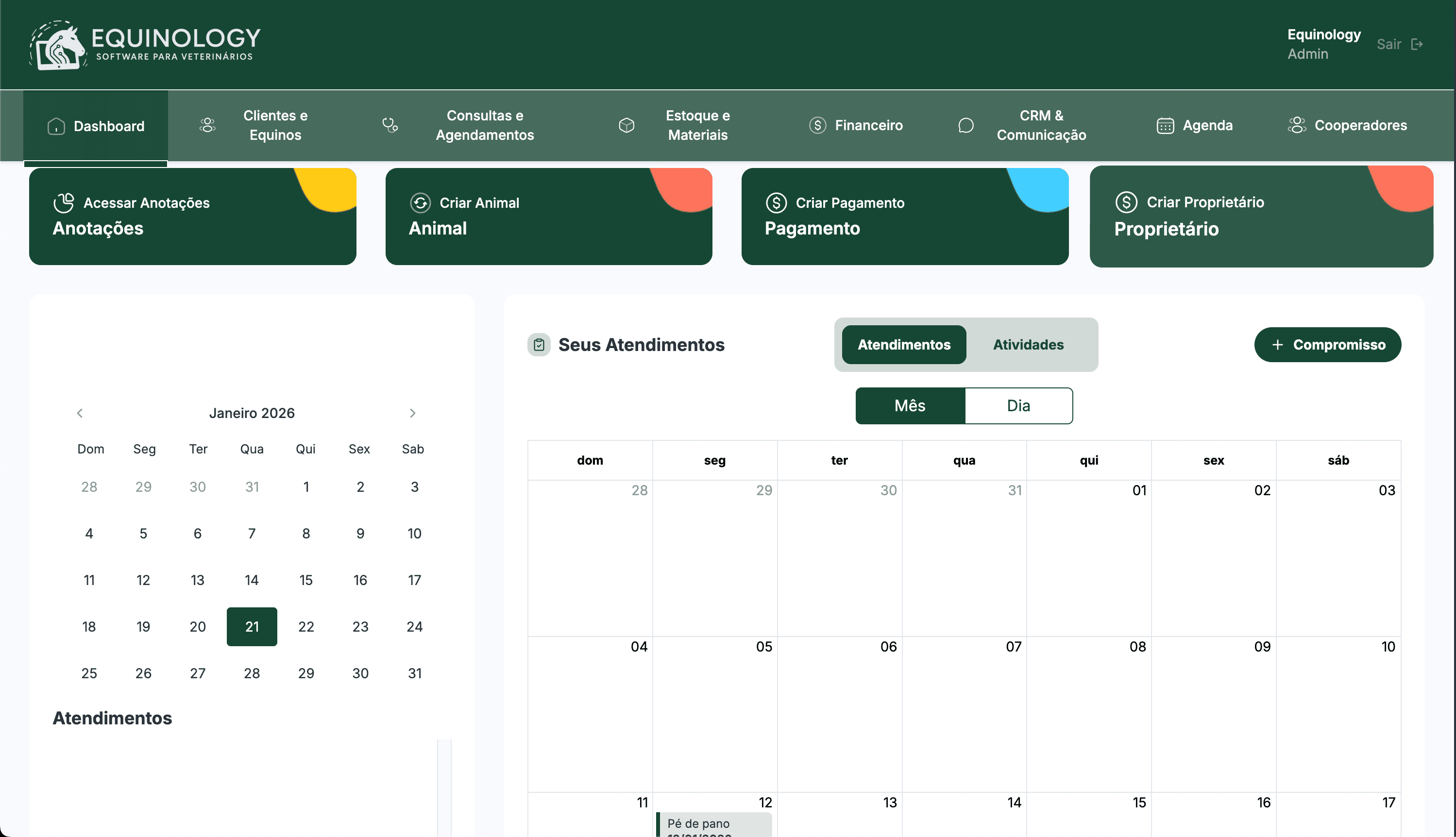 Dashboard Equinology